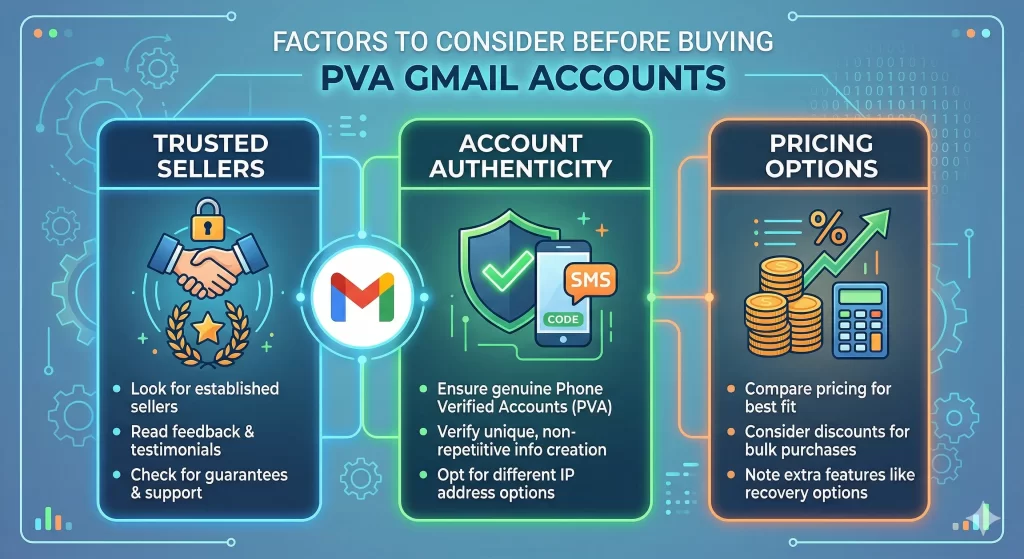 Factors To Consider Before Buy PVA Gmail Accounts