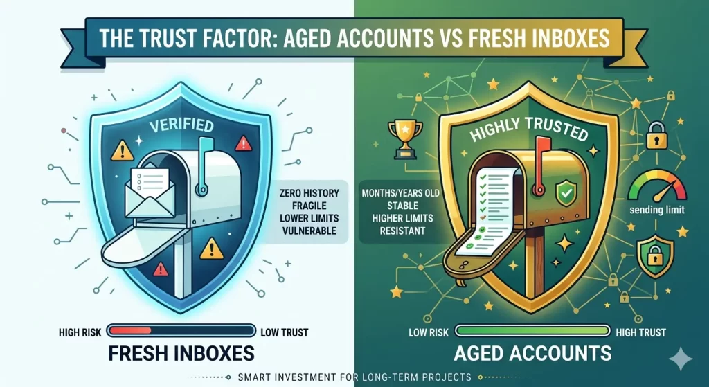 The Trust Factor: Aged Accounts vs Fresh Inboxes
